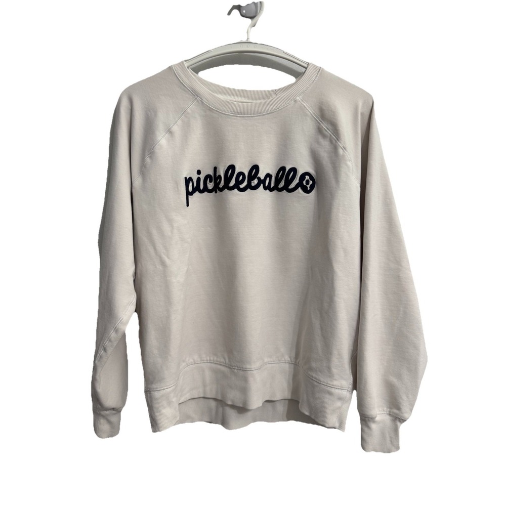 Ame And Lulu Size Small Pickleball Sweatshirt Pullover White Womens Super Soft